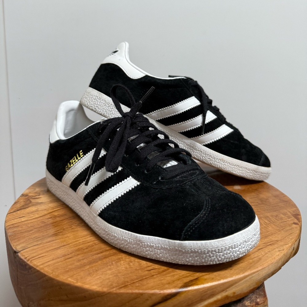 Black and White Adidas Gazelle Sneakers